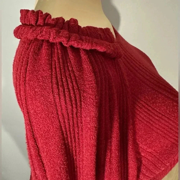 Wiholl Women’s Solid Raglan Long Sleeve Ribbed Ruffle Smocked Sweater - Picture 6 of 11